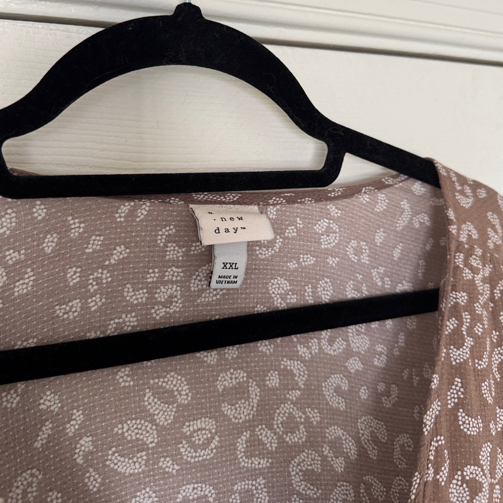 A New Day Leopard Print Maxi Dress | Flowy Long Sleeve Boho Dress XXL - Picture 3 of 6